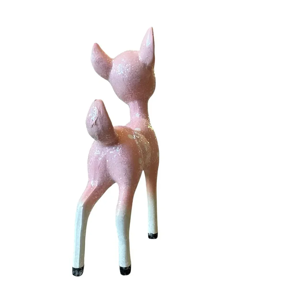 34th & Pine Pink Glitter Christmas Reindeer 9in Holiday Decor Viral NEW